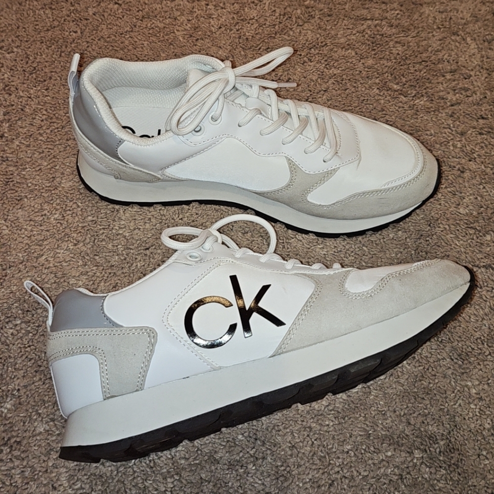 Calvin Klein White Sneakers Womens Size 8 1/2